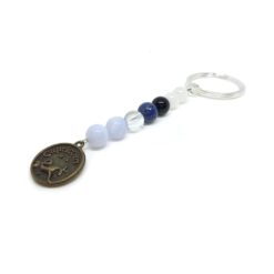 Bak – kalcedon, hegyikristály, lapis lazuli, ónix, holdkő ásvány kulcstartó