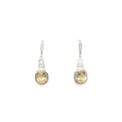 Citrin ásvány ezüst fülbevaló