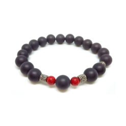 Csonterősítő, tápanyagfelvételt serkentő – matt ónix, bambusz korall ásvány karkötő