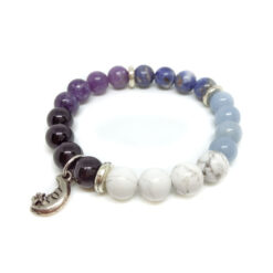 Manipulációtól óvó, negatív hatást megszüntető, belső egyensúlyt elősegítő, önértékelést támogató, méregtelenítő - fekete turmalin, howlit, angelit, szodalit, lepidolit ásvány karkötő