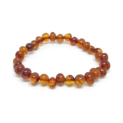 Fogzás fájdalmait enyhítő - baba borostyán ásvány karkötő konyak színben