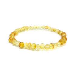 Gyulladáscsökkentő, öngyógyítást támogató – borostyán ásvány karkötő méz színben