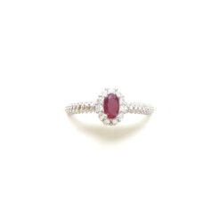 Rubin ásvány ezüst gyűrű