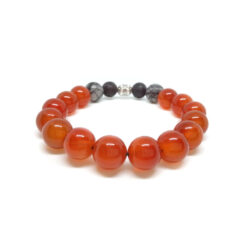 Anyagcserét- és emesztőrendszer működését serkentő, méregtelenítő - karneol, picasso jáspis, lávakő ásvány karkötő