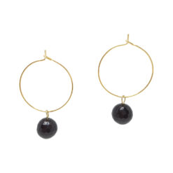 Fazettált ónix ásvány karika fülbevaló