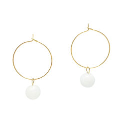 Hókvarc ásvány karika fülbevaló