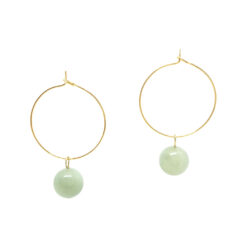 Jade ásvány karika fülbevaló