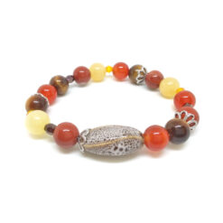 Emésztőrendszert, anyagcserét serkentő, gyomorproblémákat csökkentő - jáspis, tigrisszem, karneol, kalcit ásvány karkötő