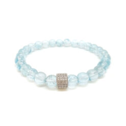 Nyílt kommunikációt, az igazság kimondását támogató, önkifejezést erősítő - kék topáz ásvány karkötő