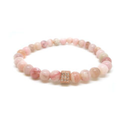 Önértékelést fejlesztő, lehetőségeink felismerésében segítő, ellazulásban, könnyedségben támogató - rózsaopál ásvány karkötő