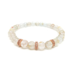 Tudatos teremtést támogató, gondolatok letisztázását, fókuszálását segítő - fehér topáz ásvány karkötő